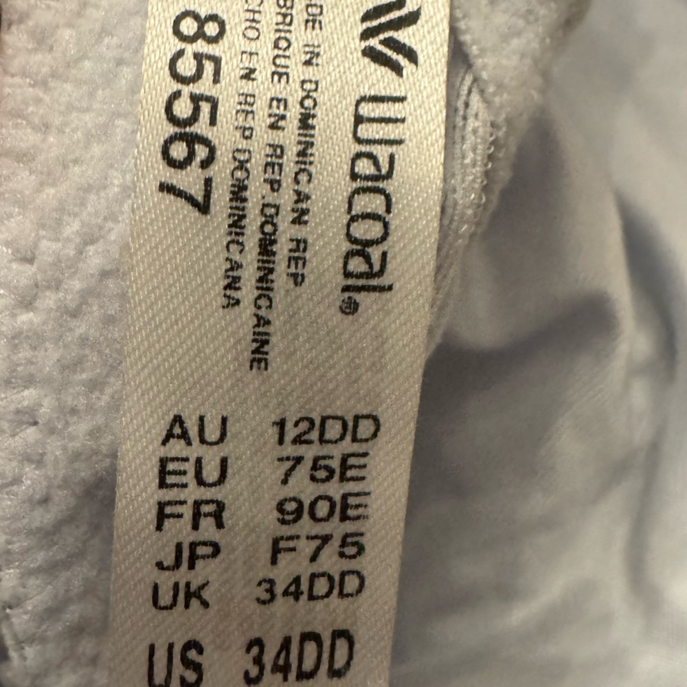 WACOAL 85567 Awareness Full Figure Seamless Underwire Bra 34DD Light Blue - Picture 3 of 3